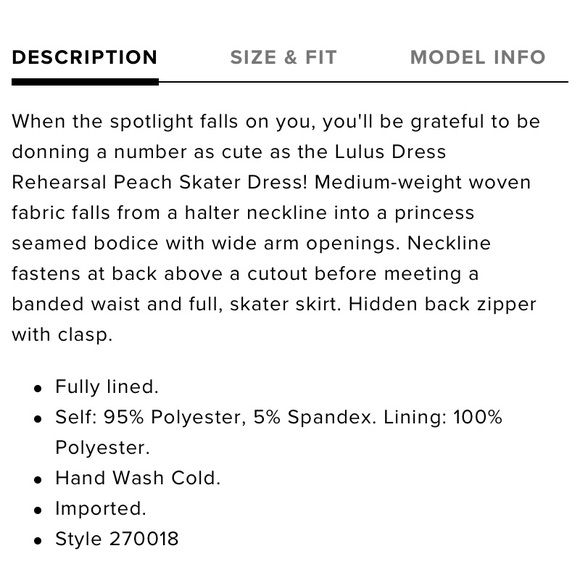 NEW Lulu’s Peach Skater Dress Medium - Picture 7 of 8